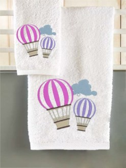 Σετ Βρεφικές Πετσέτες Βαμβακερές Αερόστατο Ροζ Γαρύφαλλο | Γαρύφαλλο - Λευκά Είδη